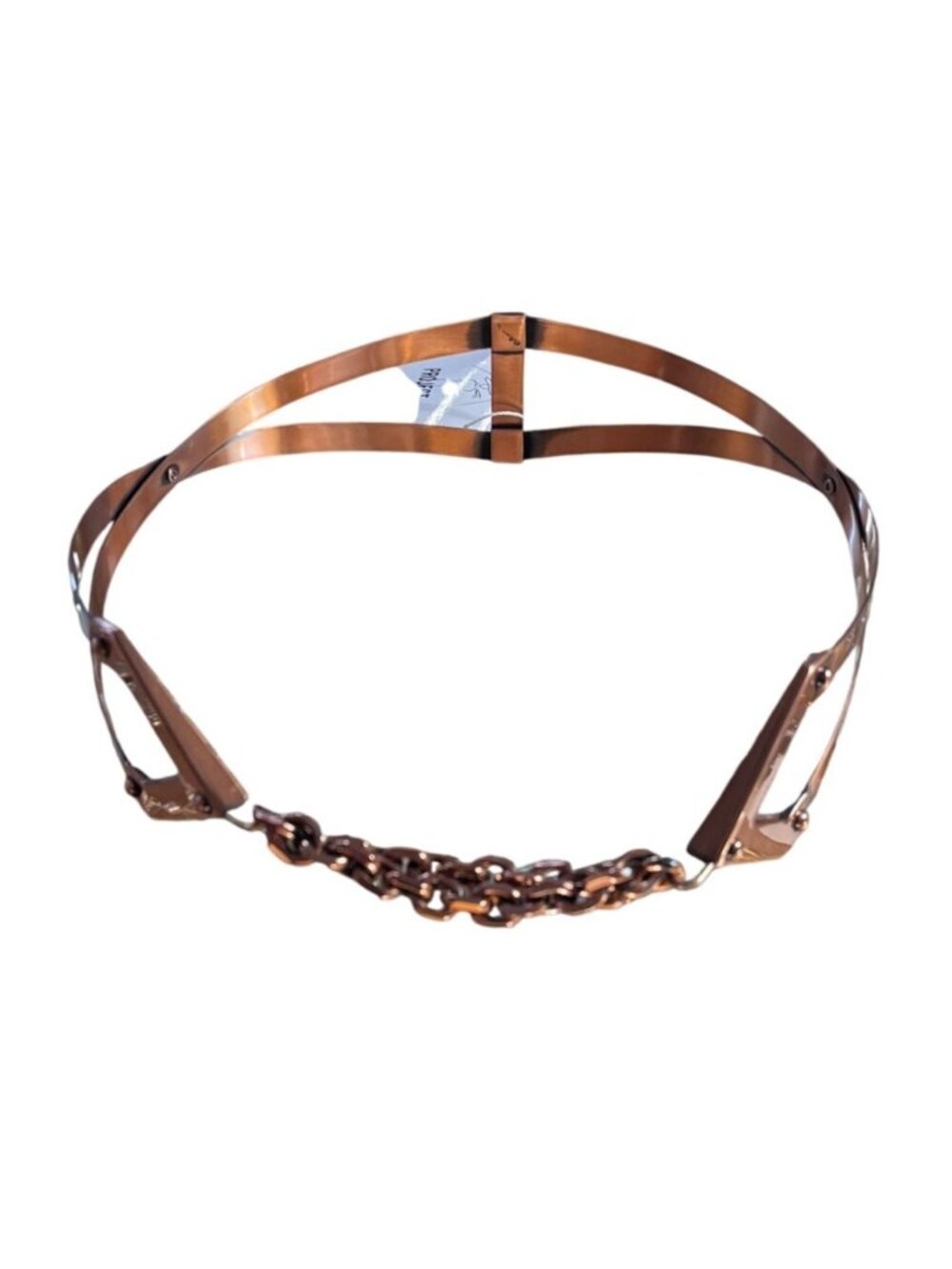 1950s Renoir Copper Geometric Chain Link Cinch Belt XS/S 27 Inch Waist